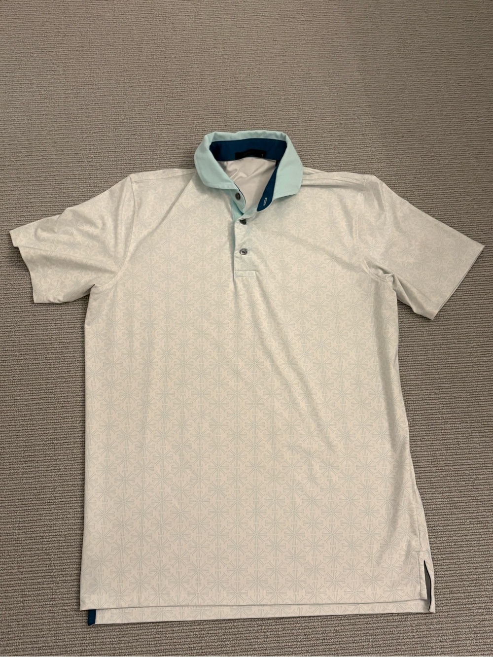Greyson Men's Pale Blue Polo with Contrast Collar